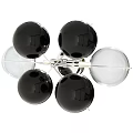 Modern Black And Transparent Glass Balls Wall Lamp With Sleek Metal Frame And Contemporary Design