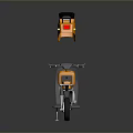 Orange Scooter Design With Black Seat And Modern Body Parts Detailed View