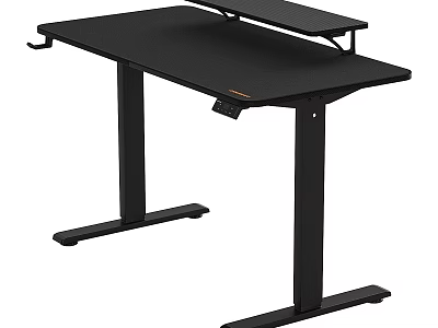 Modern Black Height Adjustable Desk With Ergonomic Keyboard Tray And Sturdy Frame 3d model