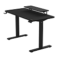 Modern Black Height Adjustable Desk With Ergonomic Keyboard Tray And Sturdy Frame 3d model