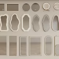 Various Decorative Mirrors With Different Shapes And Frame Styles For Home Interior 3d model