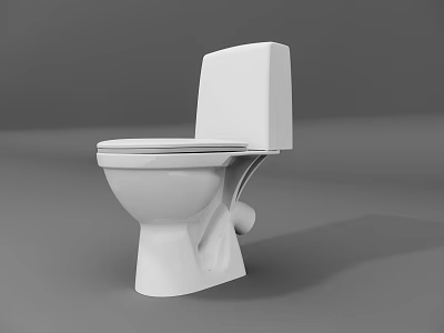 White Modern Toilet With Sleek Design And Clean Lines On Gray Background 3d model