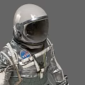 Man in Silver Astronaut Suit 3D Model Front and Back View Design 3d model