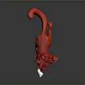Playful Red Fox Fantasy Character With Green Eyes Fluffy Tail And White Paws