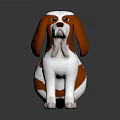 Cute Brown And White Dog Figurine Sitting On Black Surface