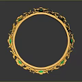 Ornate Golden Crown With Green Gemstones And Intricate Decorative Details