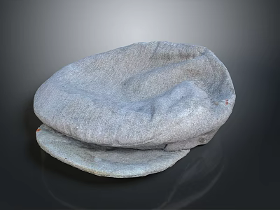 Gray Beret Hat Made Of Soft Fabric For Everyday Casual Wear 3d model