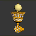 Gold Decorative Earrings With Large Pearl Colorful Gemstones And Diamonds Design