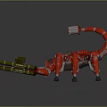 Red Mechanical Scorpion Robot With Robotic Legs And Weapon Attachments 3d model