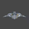 Futuristic Fighter Jet With Advanced Aerodynamic Structure Gray Yellow Accents And Detailed Cockpit