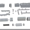 Diverse Building Components Including Concrete Blocks Pipes Ventilation Units and Prefabricated Parts
