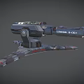 Futuristic Sci-Fi Weapon System With Gray Red Details And CINNDY B001 Design