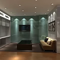 Kemflo Showroom Interior Design With Reception Counter Display Shelves And Lighting