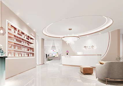 Light Luxury Beauty Salon Hall Beauty Nail Art Hall 3d model
