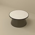 Round Coffee Table With White Tabletop And Dark Modern Base Design 3d model