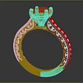 Elegant Gold Ring With Colorful Central Gemstone And Sparkling Side Stones