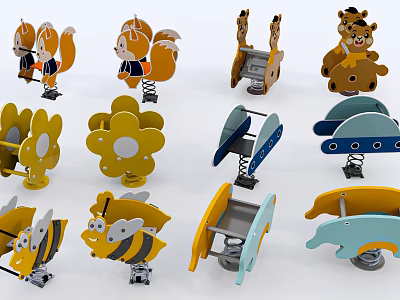 Colorful Animal Flower And Slide Shaped Blocks For Kids Play And Decorative Use 3d model