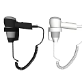 Wall Mounted Black And White Hairdryers With Coiled Cords For Daily Use