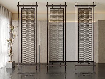 Modern minimalist screen partition 3d model