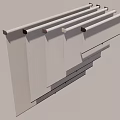Modern Curtain Track System With Aluminum Rails And Sleek Metal Fittings Design