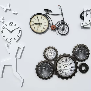 Industrial LOFT clock personality wall clock 3d model