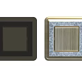 Modern Gold And Black Switch Panels With Blue Decorative Patterns Design 3d model