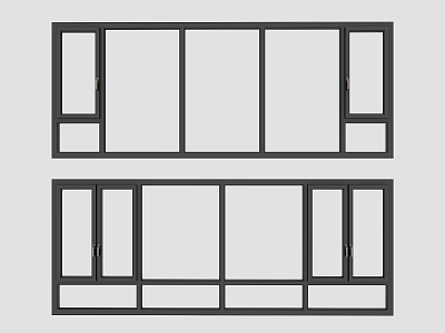 Modern Casement Window Design Featuring Aluminum Frame And Multiple Glass Panels 3d model