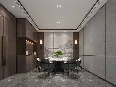 New Chinese-style private dining room 3d model