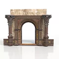 Ornate Classical Architectural Archway With Decorative Columns And Intricate Stone Carvings