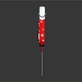 Red Christmas Themed Popsicle with White Frosting Snowman Design and Snowflake Decorations on Wooden Stick