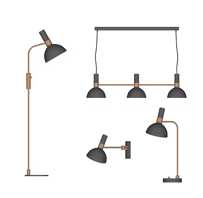 Light Luxury Lamps Combination Chandelier Table Lamp 3d model