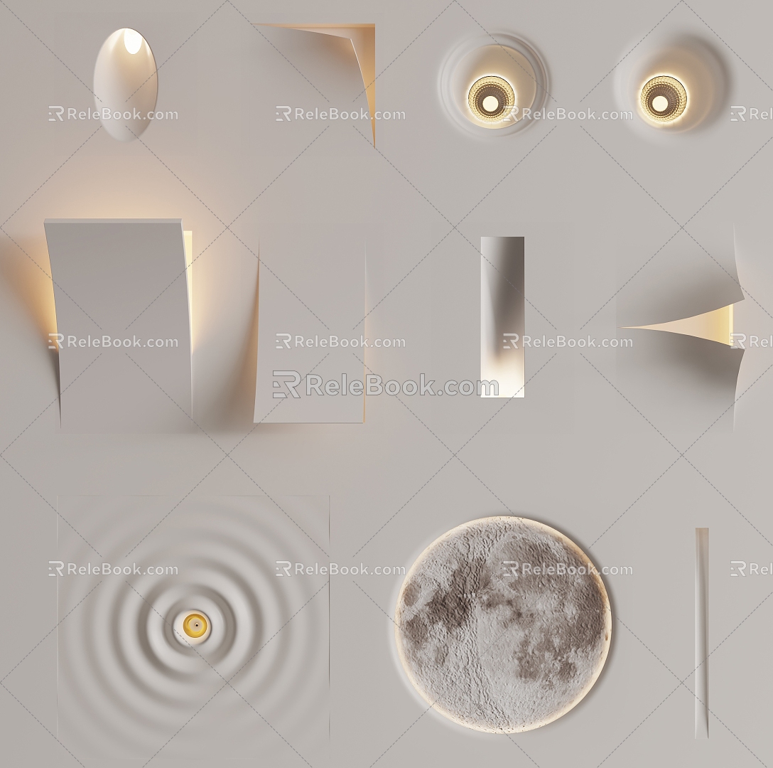 Gypsum wall lamp 3d model