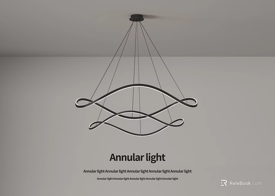 Modern Annular Chandelier With Knot Design For Contemporary Interior Lighting 3d model 