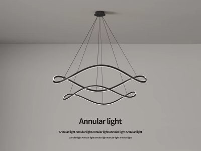 Modern Annular Chandelier With Knot Design For Contemporary Interior Lighting 3d model