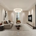 Bright Minimalist Modern Living And Dining Room With Cozy Furniture And Elegant Home Interior Design