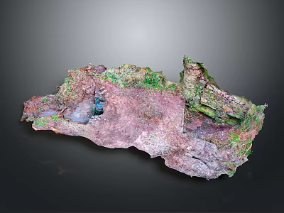 Colorful Mineral Rock Specimen With Green Purple Blue Textures And Natural Formation 3d model