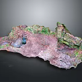 Colorful Mineral Rock Specimen With Green Purple Blue Textures And Natural Formation