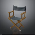 Vintage Wooden Director's Chair With Canvas Seat And Folding Design