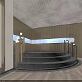 Luxury Modern Clubhouse Interior Design With Marble Steps Lighting And Wall Decor