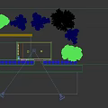 Green And White Garbage House With BOK Sign Plants Trees And Sidewalk