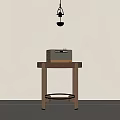 Middle ancient side a few corner a few retro speaker small chandelier 3d model