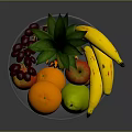 Fresh Assorted Fruits in Clear Glass Bowl with Pineapple Banana and Grapes