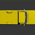 Yellow Vintage Single Cab Pickup Truck With Open Truck Bed And Shiny Exterior