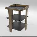 Light Wood Corner Table With Simple Design Square Top Stable Wooden Base 3d model