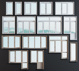 Modern windows simple door and window combination 3d model