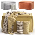 Colorful Velvet Ottoman Designs with Decorative Pillows and Cozy Blankets