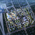 Aerial View Planning of Modern Residential Community With Green Areas And Central Square
