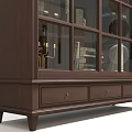 Classic Wooden Bookcase With Glass Doors And Storage For Books And Decor