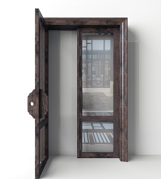 Glass double door 3d model