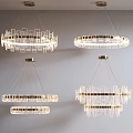 Modern Style Pendant Lighting Combinations With Transparent Metal Frames For Home Decor 3d model